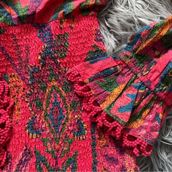 FARM RIO red sunset tapestry mini dress - Picture 8 of 12